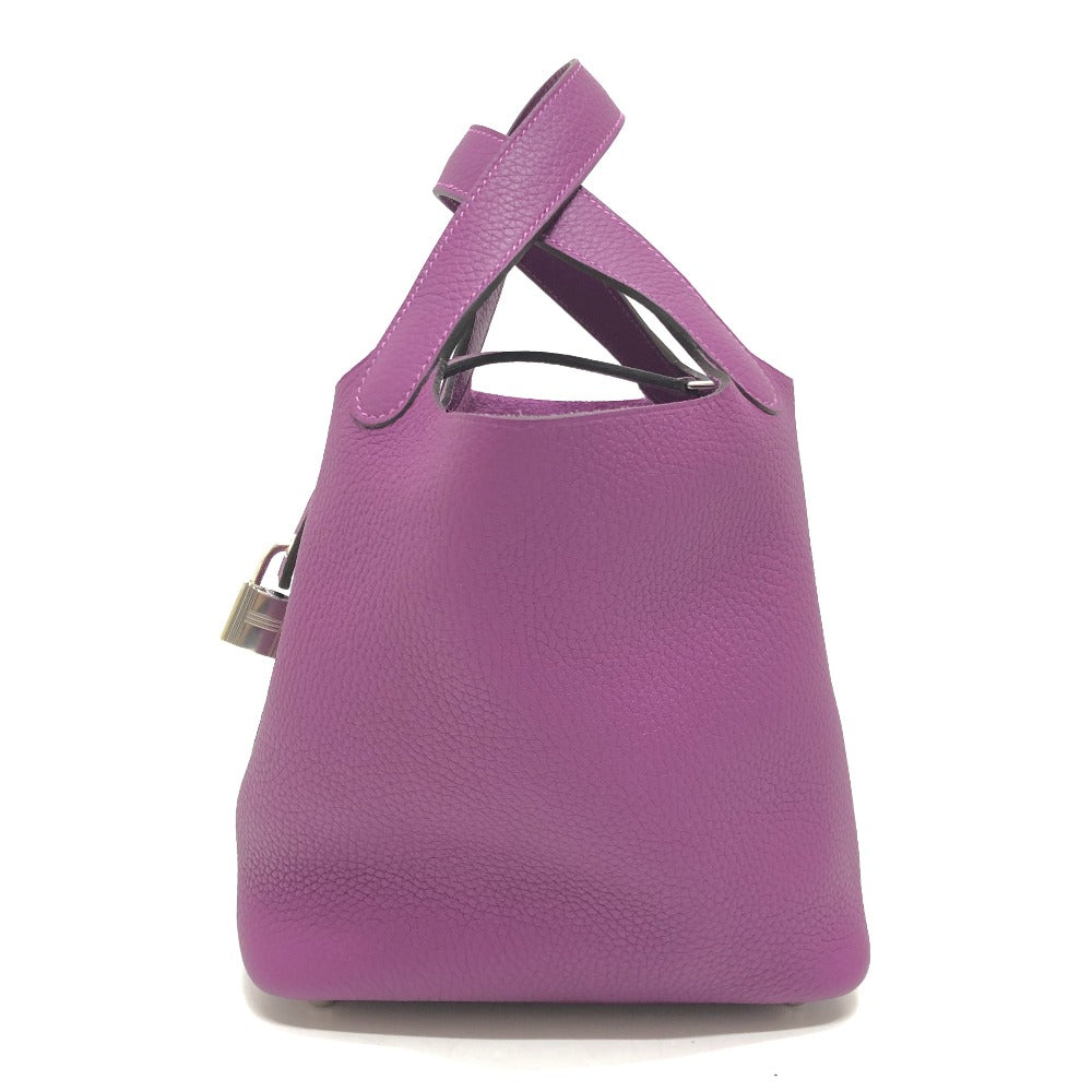 HERMES Handbag leather purple Picotan Lock PM Women Used