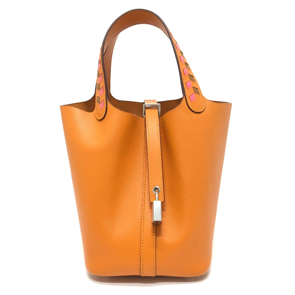 HERMES Handbag Epsom Orange Picotan Lock PM Tresage Women Used