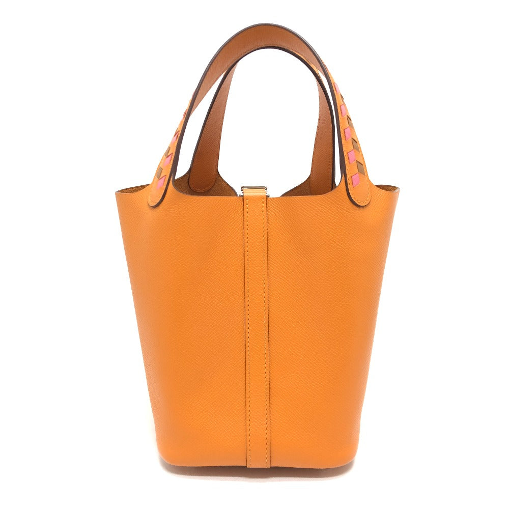 HERMES Handbag Epsom Orange Picotan Lock PM Tresage Women Used