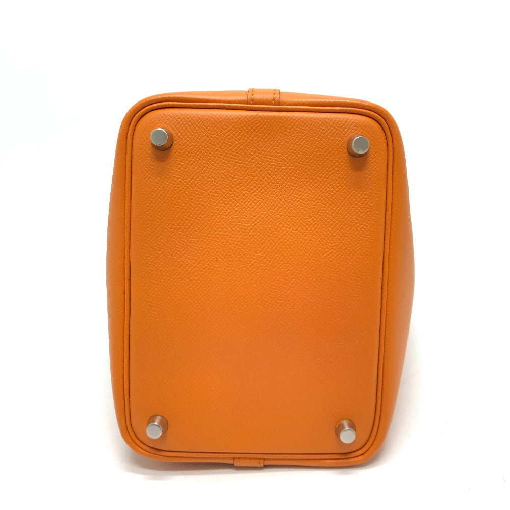 HERMES Handbag Epsom Orange Picotan Lock PM Tresage Women Used