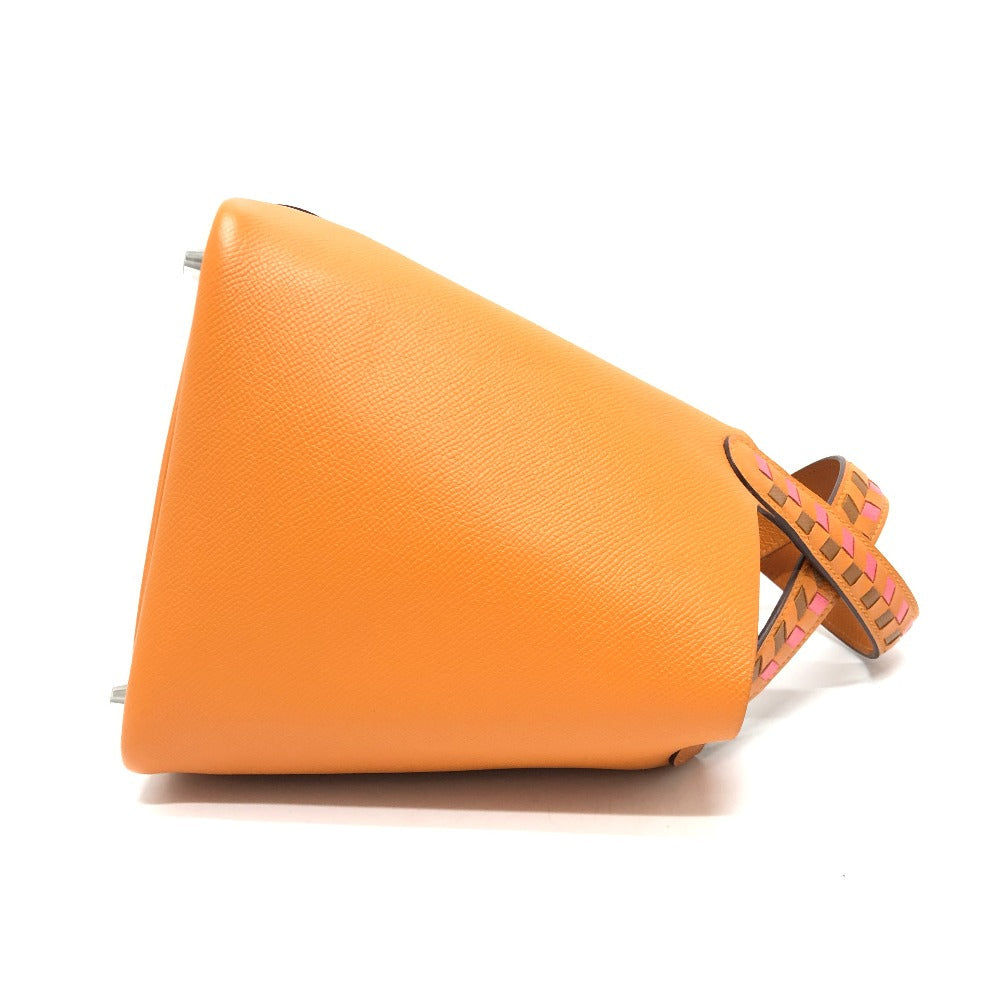 HERMES Handbag Epsom Orange Picotan Lock PM Tresage Women Used