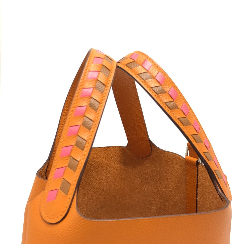 HERMES Handbag Epsom Orange Picotan Lock PM Tresage Women Used