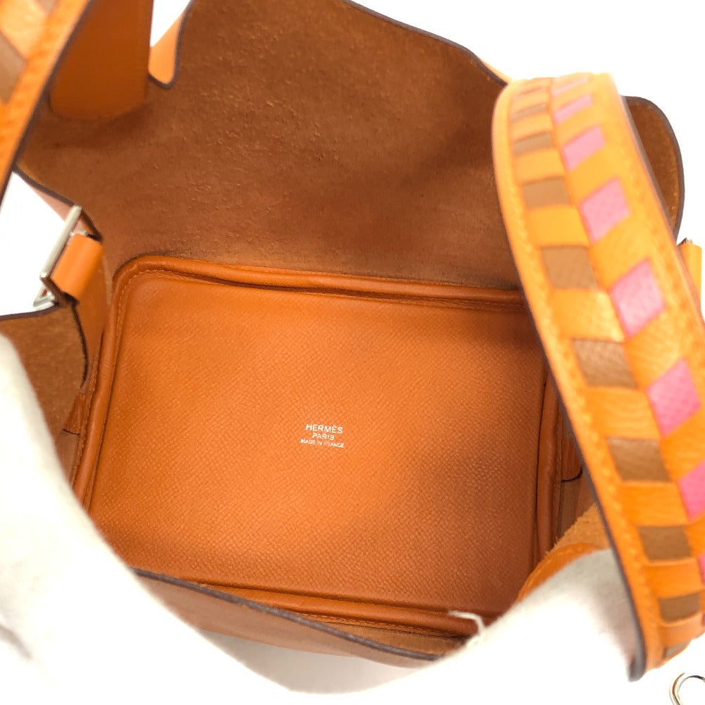HERMES Handbag Epsom Orange Picotan Lock PM Tresage Women Used