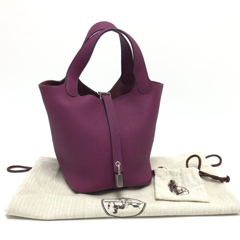 HERMES Handbag Togo purple Picotan Lock PM Women Used