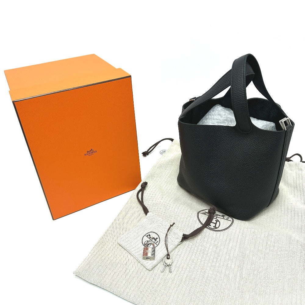 HERMES Handbag Taurillon Clemence black Picotan Lock PM