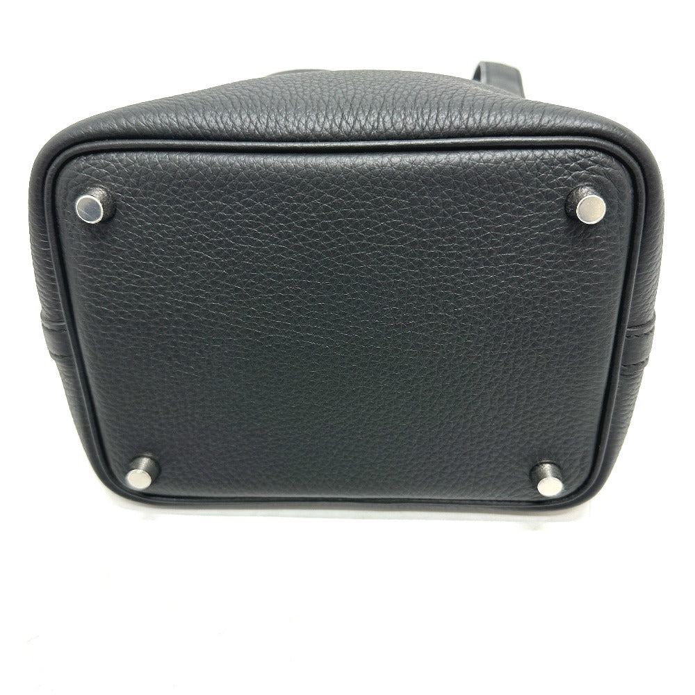 HERMES Handbag Taurillon Clemence black Picotan Lock PM