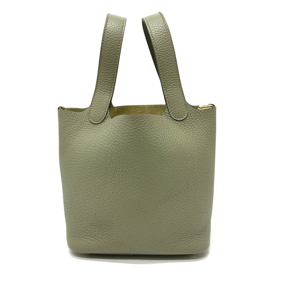 HERMES Handbag Taurillon Clemence gray Picotan Lock PM