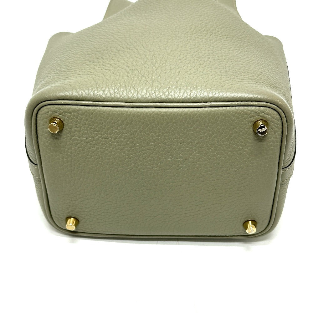 HERMES Handbag Taurillon Clemence gray Picotan Lock PM
