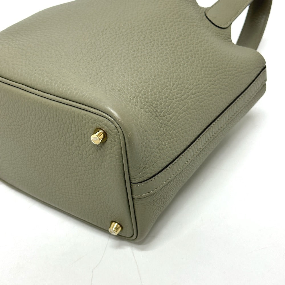 HERMES Handbag Taurillon Clemence gray Picotan Lock PM