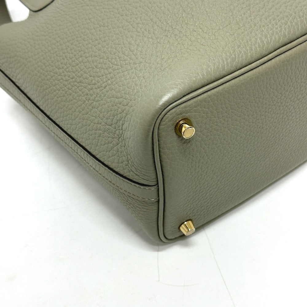 HERMES Handbag Taurillon Clemence gray Picotan Lock PM