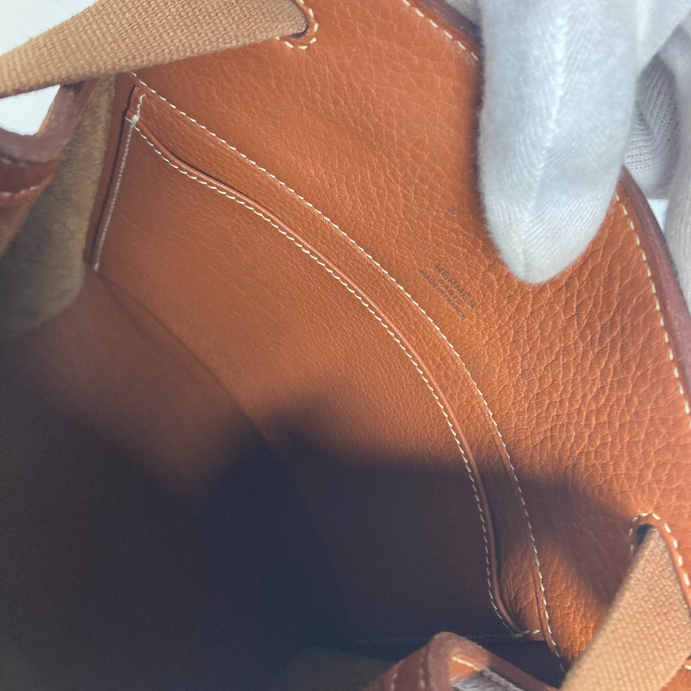 HERMES Backpack leather Brown Sherpa PM Women Used