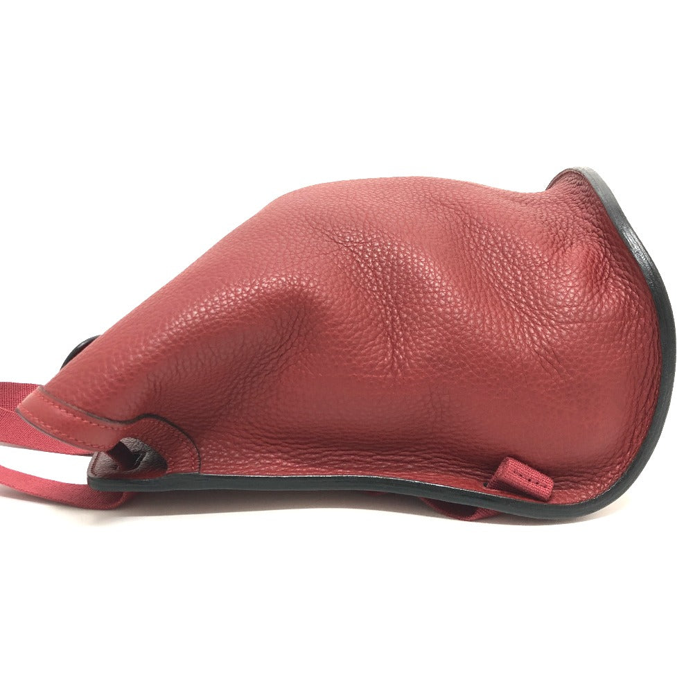 HERMES Backpack Taurillon Clemence Red Sherpa GM