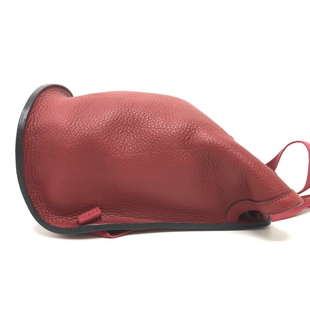 HERMES Backpack Taurillon Clemence Red Sherpa GM