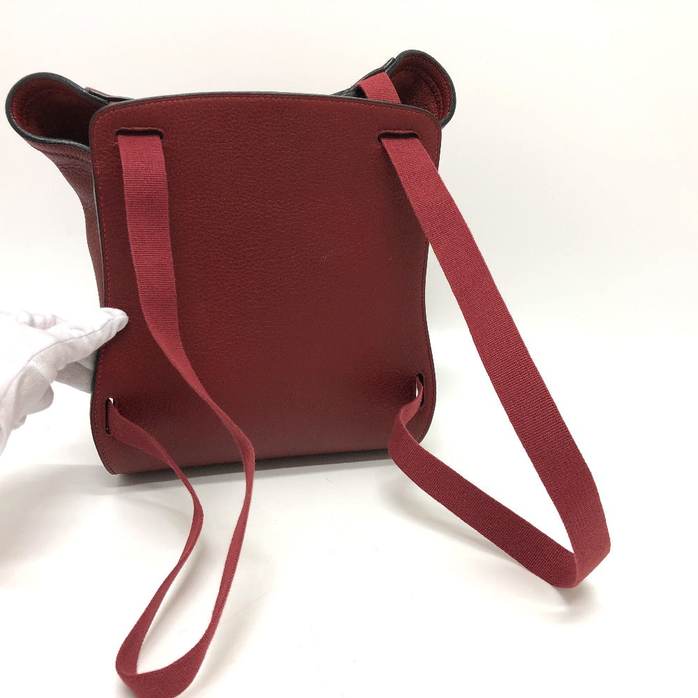HERMES Backpack Taurillon Clemence Red Sherpa GM