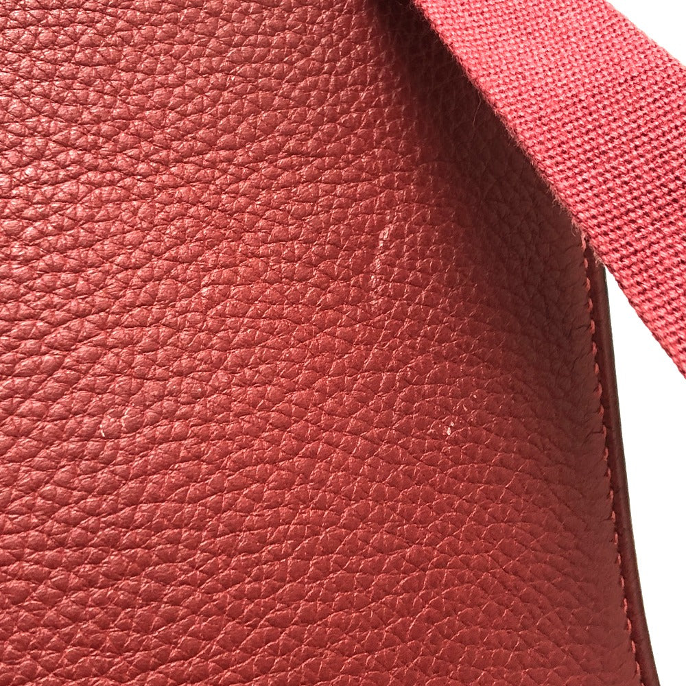 HERMES Backpack Taurillon Clemence Red Sherpa GM