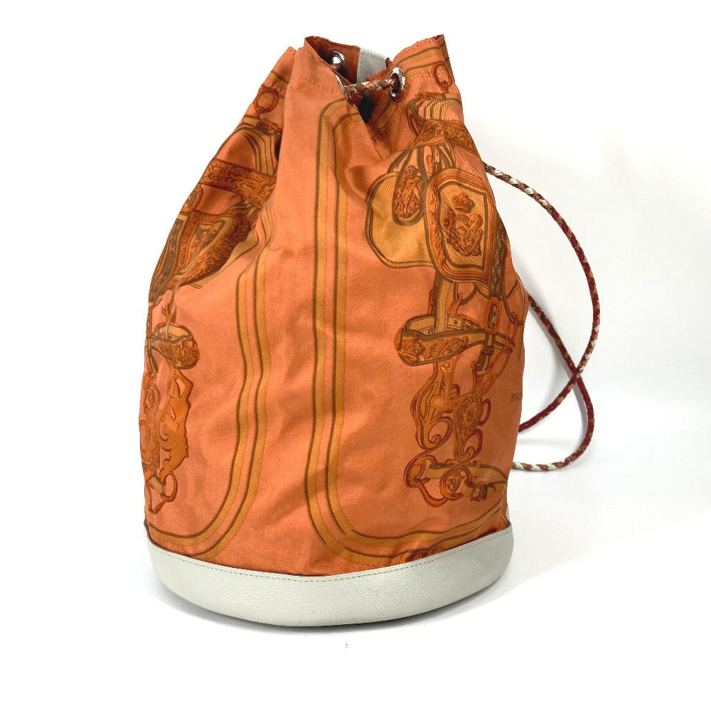 HERMES Shoulder Bag Silk, Leather Orange Shoulder soie cool 22 brides de gala Women Used