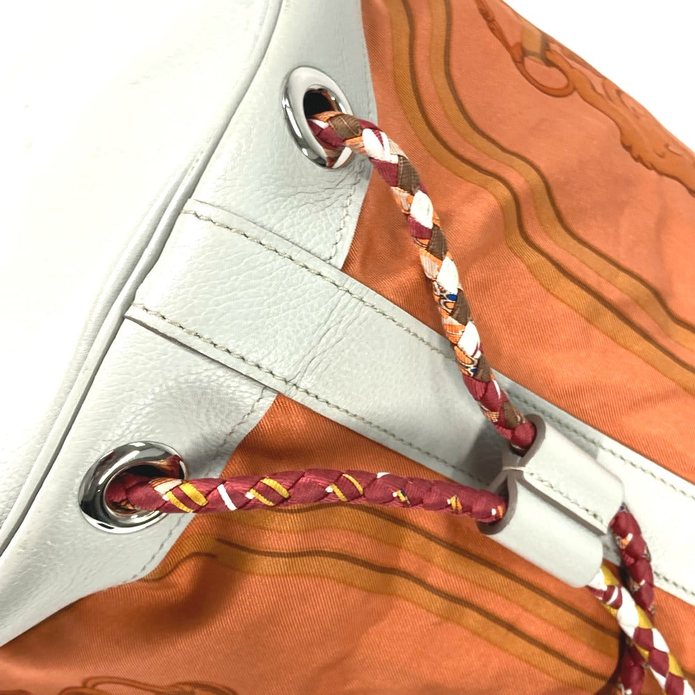 HERMES Shoulder Bag Silk, Leather Orange Shoulder soie cool 22 brides de gala Women Used