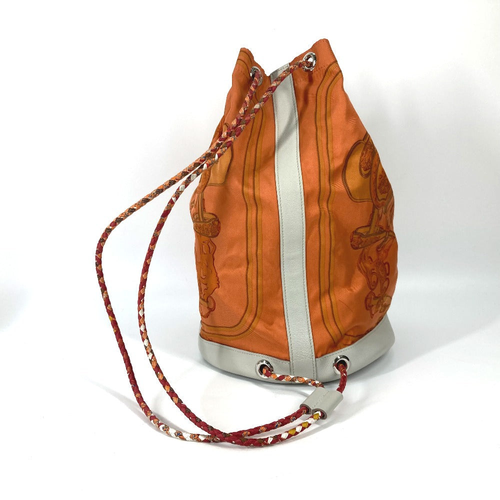 HERMES Shoulder Bag Silk, Leather Orange Shoulder soie cool 22 brides de gala Women Used
