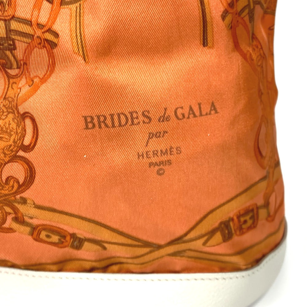 HERMES Shoulder Bag Silk, Leather Orange Shoulder soie cool 22 brides de gala Women Used