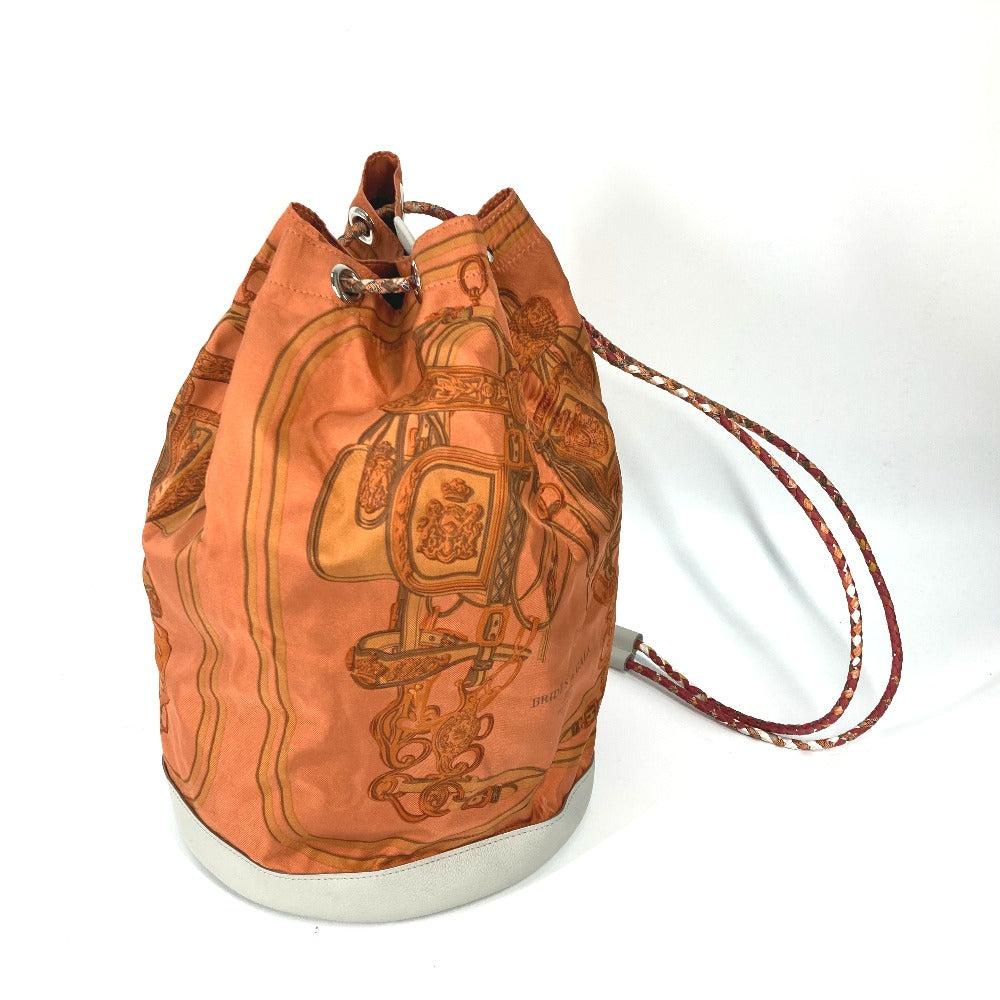 HERMES Shoulder Bag Silk, Leather Orange Shoulder soie cool 22 brides de gala Women Used