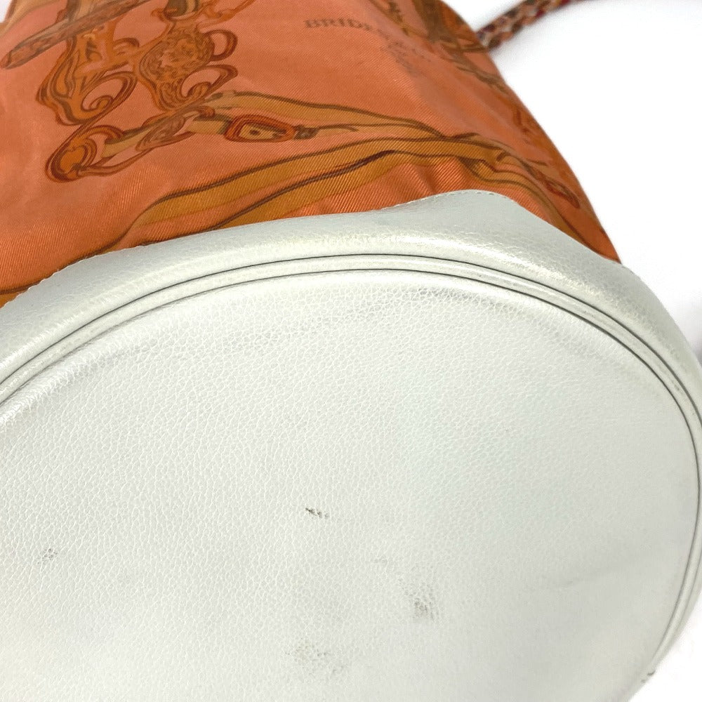 HERMES Shoulder Bag Silk, Leather Orange Shoulder soie cool 22 brides de gala Women Used