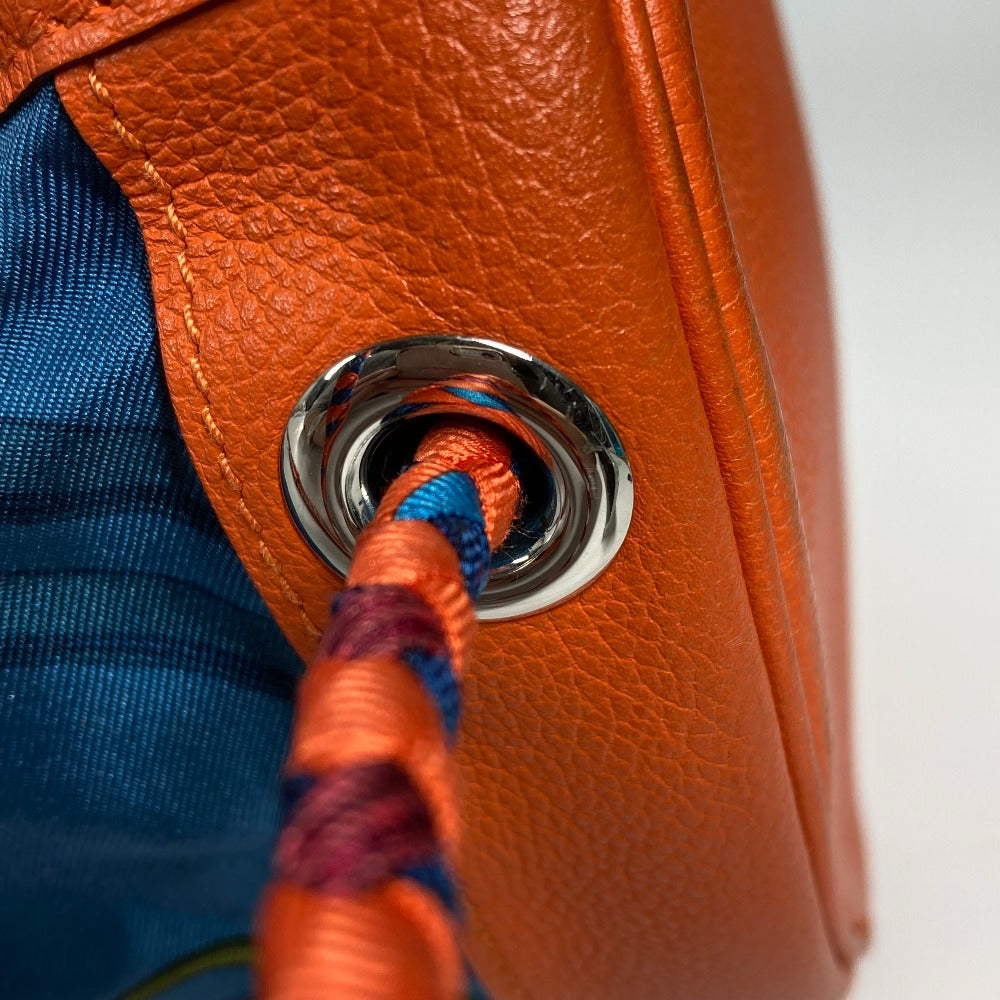 HERMES Shoulder Bag Silk, Leather Orange Sowacool 22 Drawstring Bag Women Used