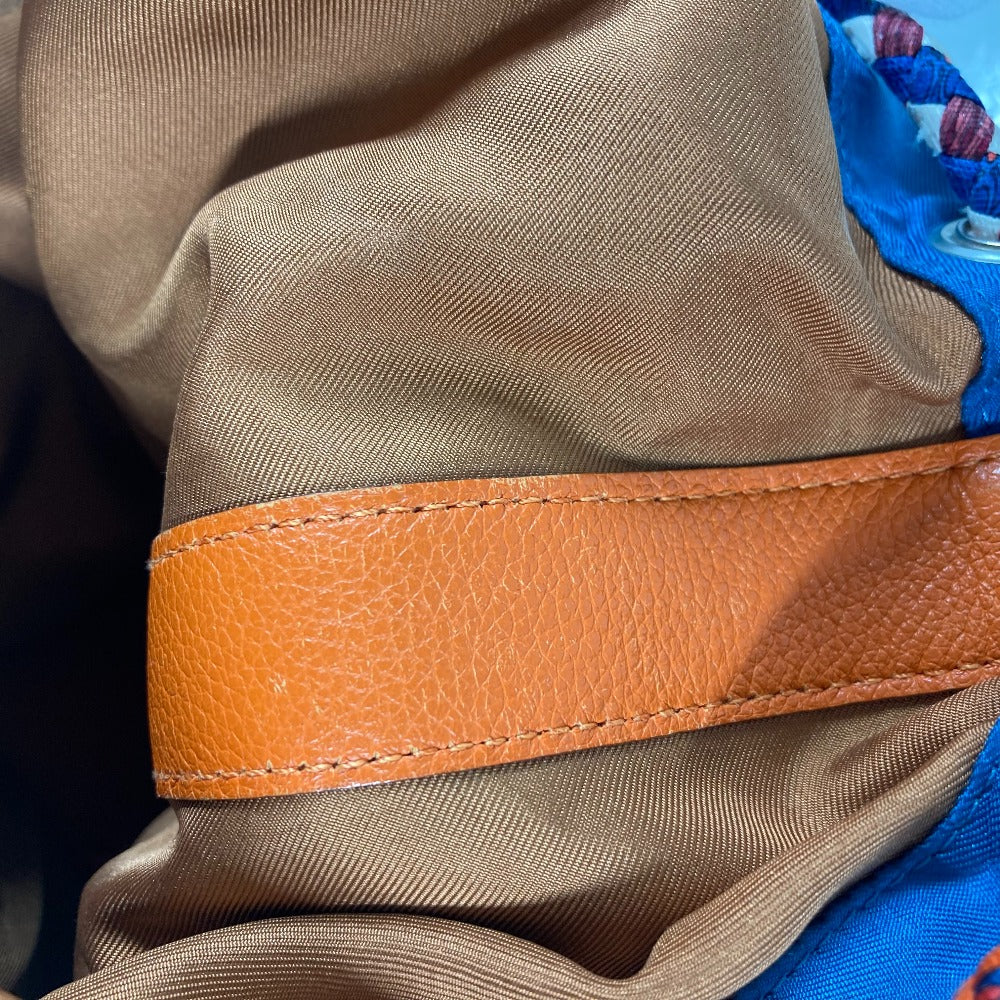 HERMES Shoulder Bag Silk, Leather Orange Sowacool 22 Drawstring Bag Women Used