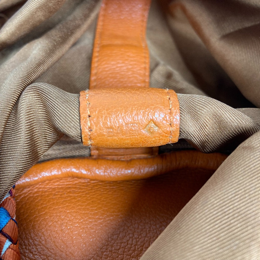 HERMES Shoulder Bag Silk, Leather Orange Sowacool 22 Drawstring Bag Women Used