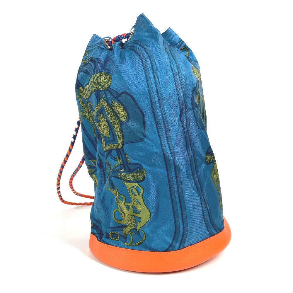 HERMES Shoulder Bag Silk, Leather Orange Sowacool 22 Drawstring Bag Women Used
