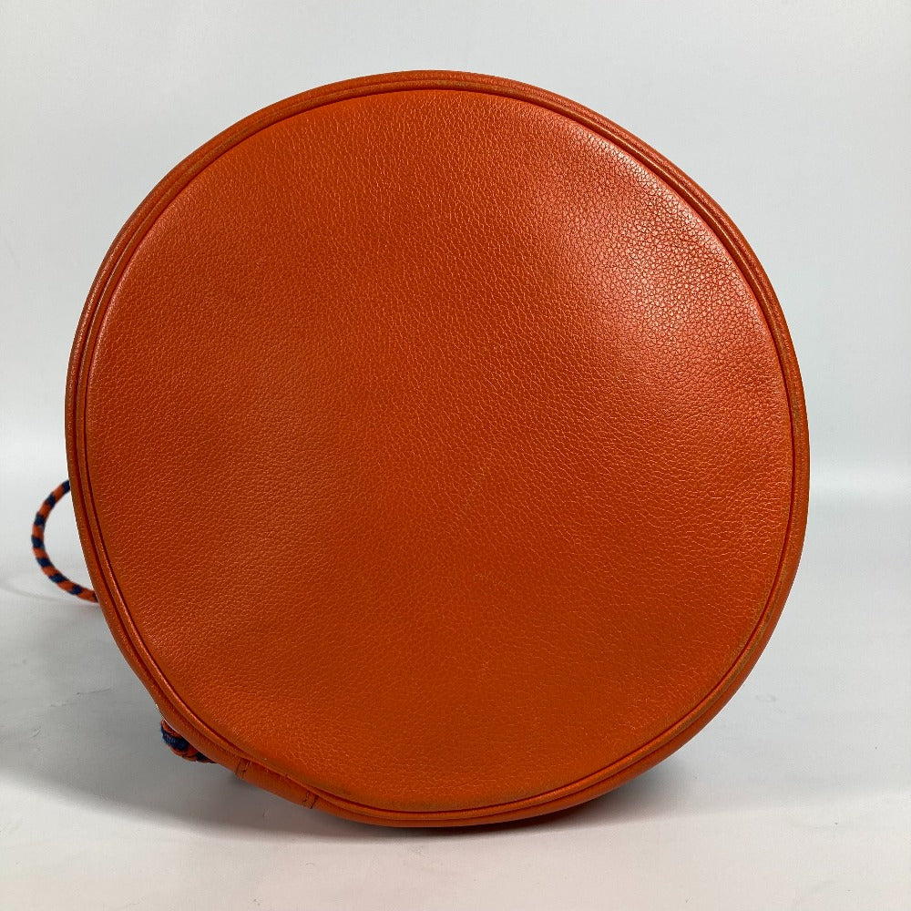 HERMES Shoulder Bag Silk, Leather Orange Sowacool 22 Drawstring Bag Women Used