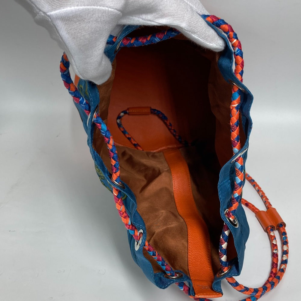 HERMES Shoulder Bag Silk, Leather Orange Sowacool 22 Drawstring Bag Women Used