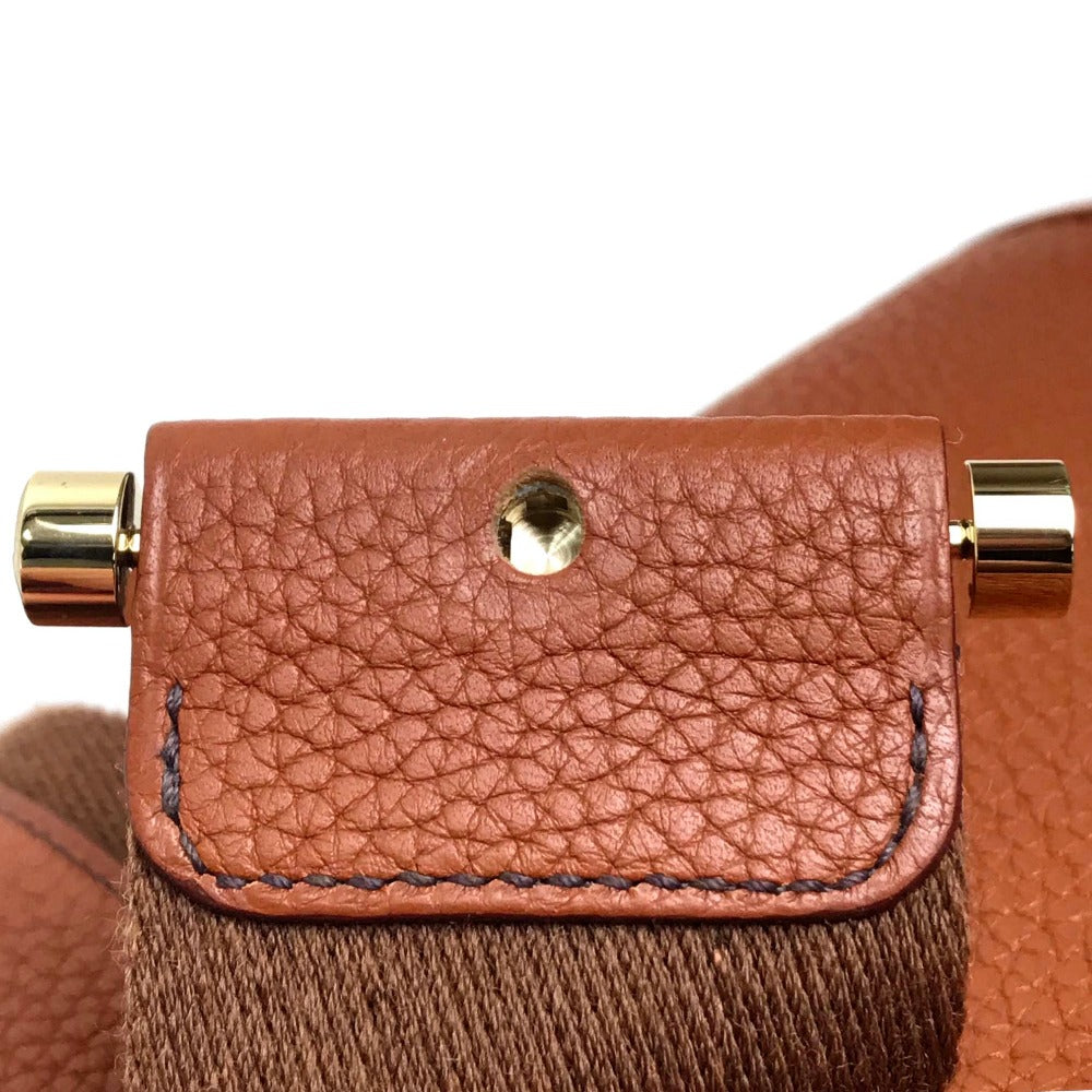 HERMES Shoulder Bag Taurillon Clemence Brown Boolean Lang