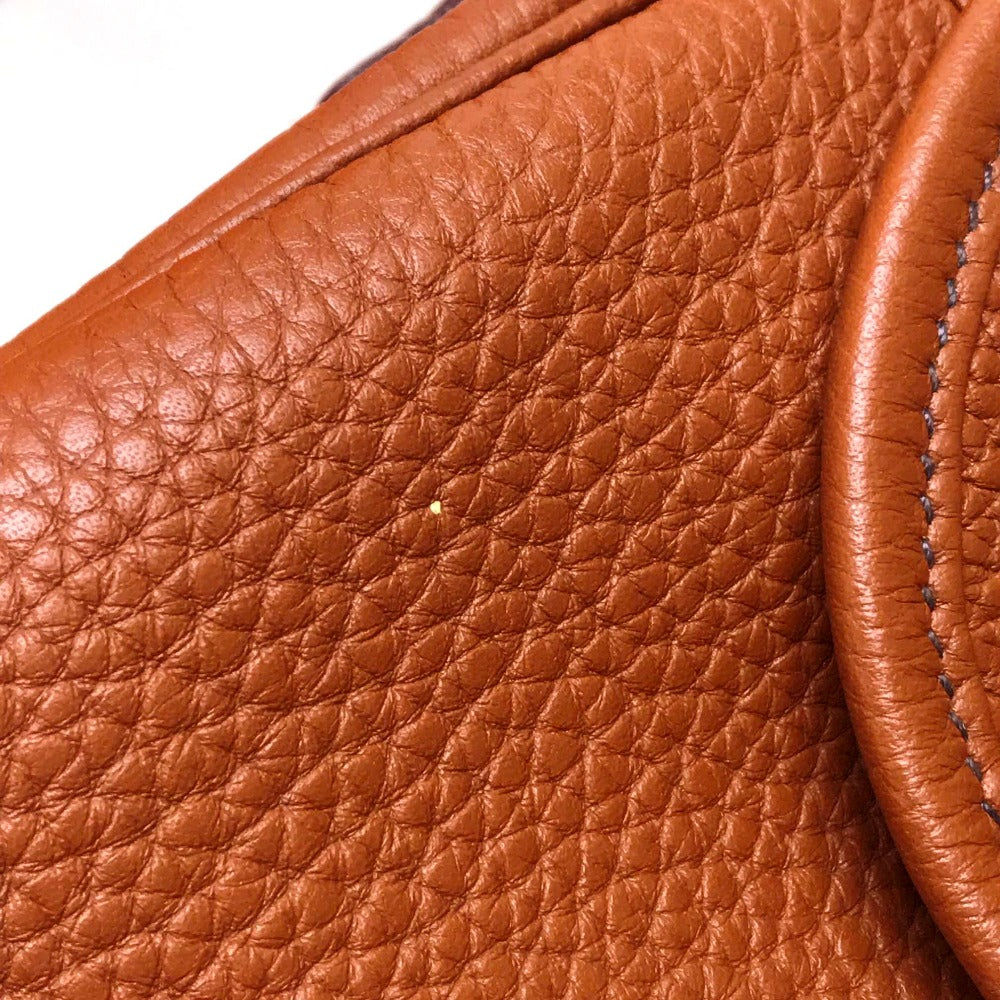 HERMES Shoulder Bag Taurillon Clemence Brown Boolean Lang