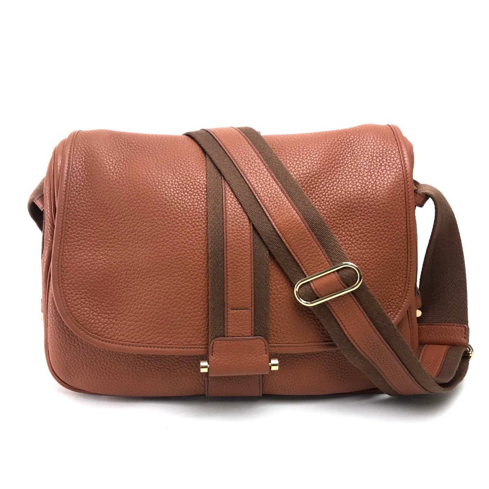 HERMES Shoulder Bag Taurillon Clemence Brown Boolean Lang