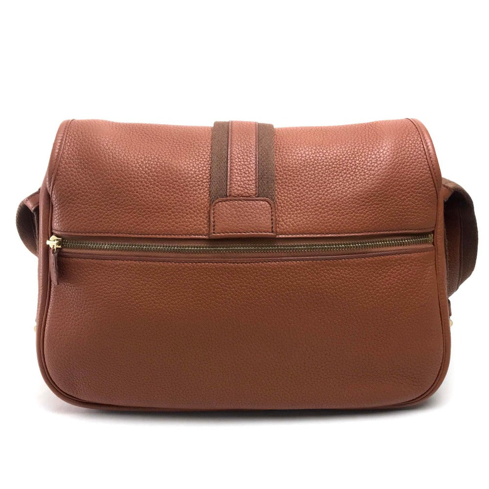 HERMES Shoulder Bag Taurillon Clemence Brown Boolean Lang