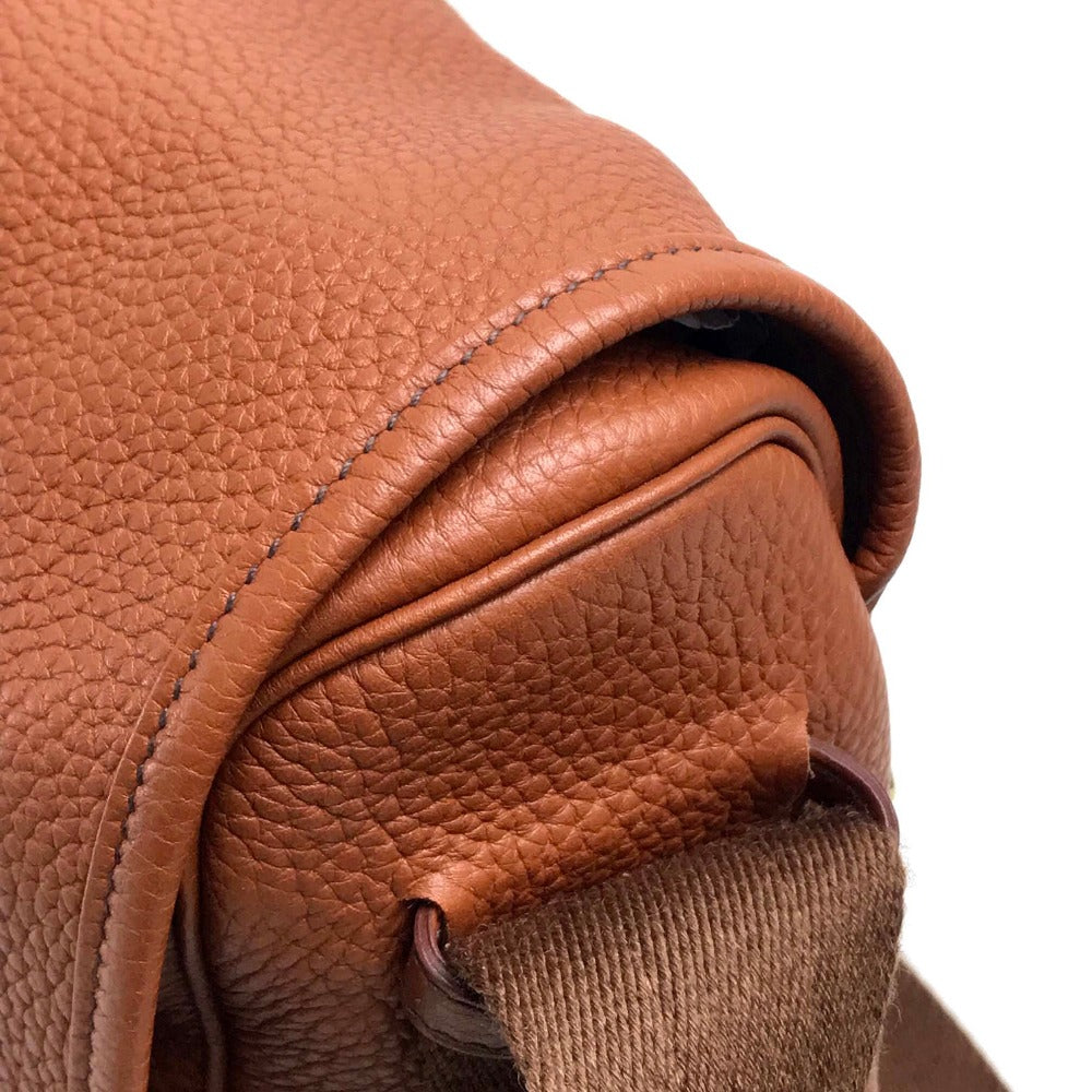 HERMES Shoulder Bag Taurillon Clemence Brown Boolean Lang