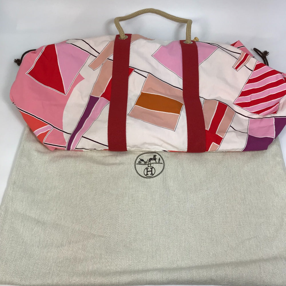 HERMES Tote Bag canvas multicolor Cabas Drapeaux au vent rope handle Women Used