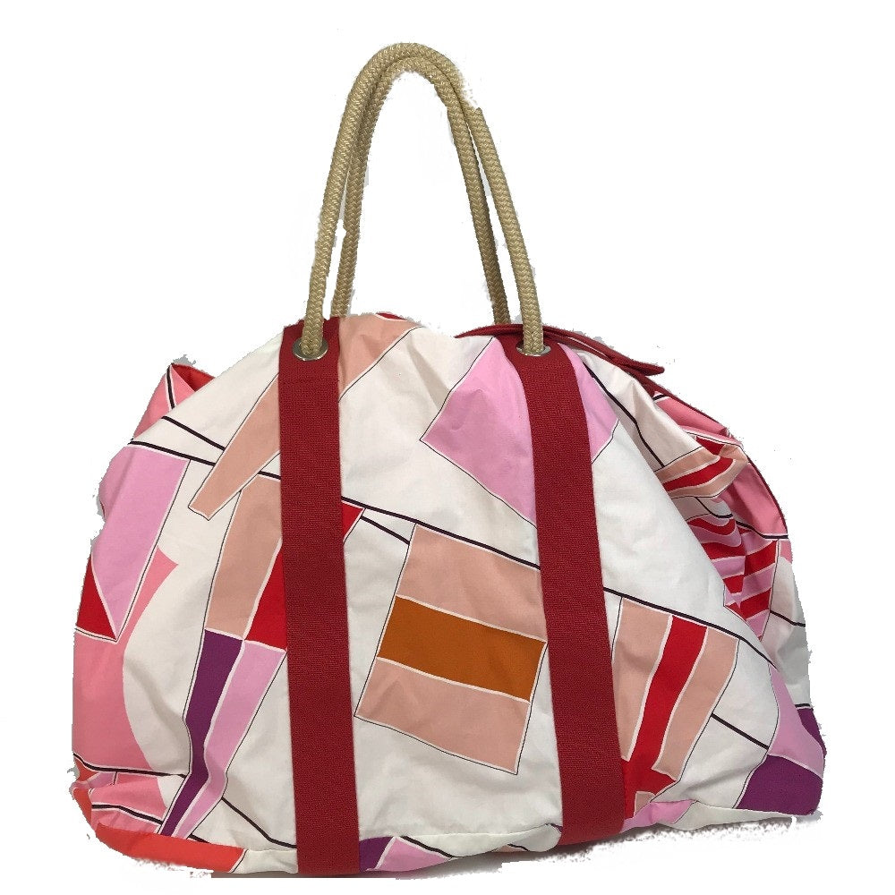 HERMES Tote Bag canvas multicolor Cabas Drapeaux au vent rope handle Women Used