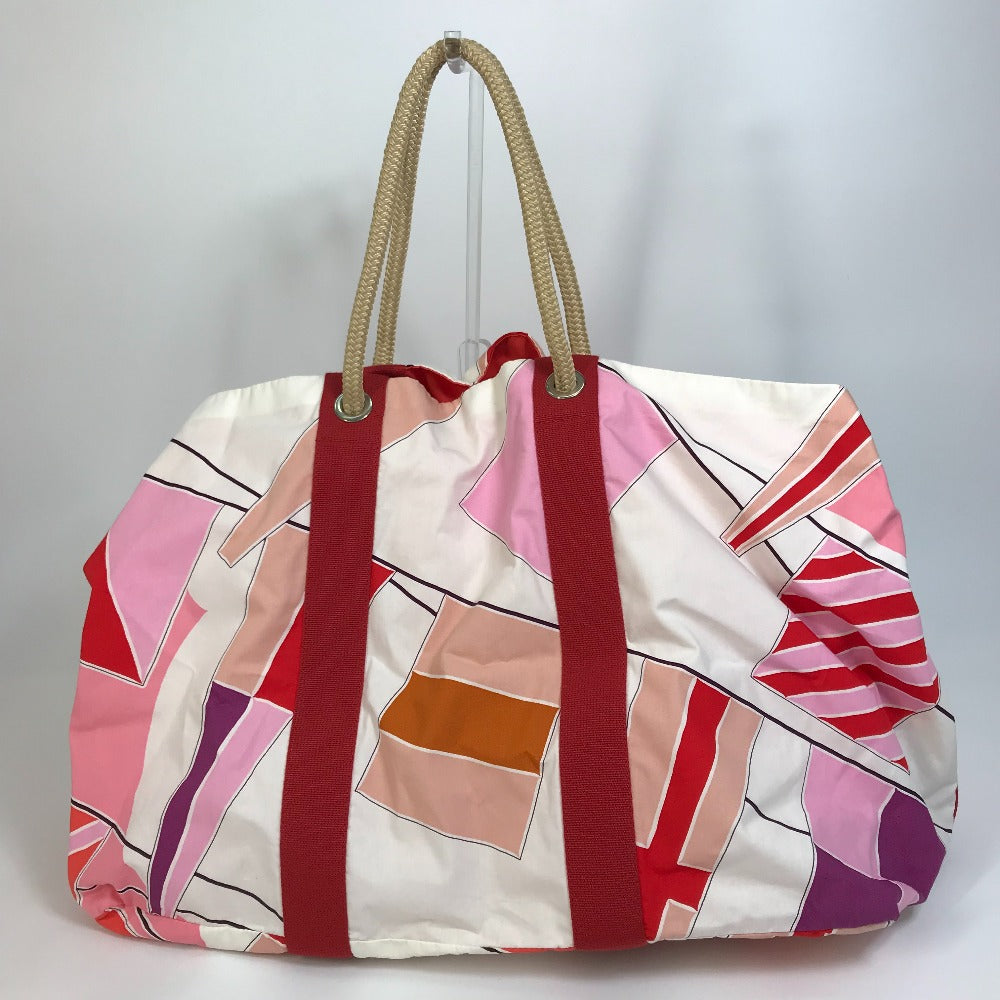 HERMES Tote Bag canvas multicolor Cabas Drapeaux au vent rope handle Women Used