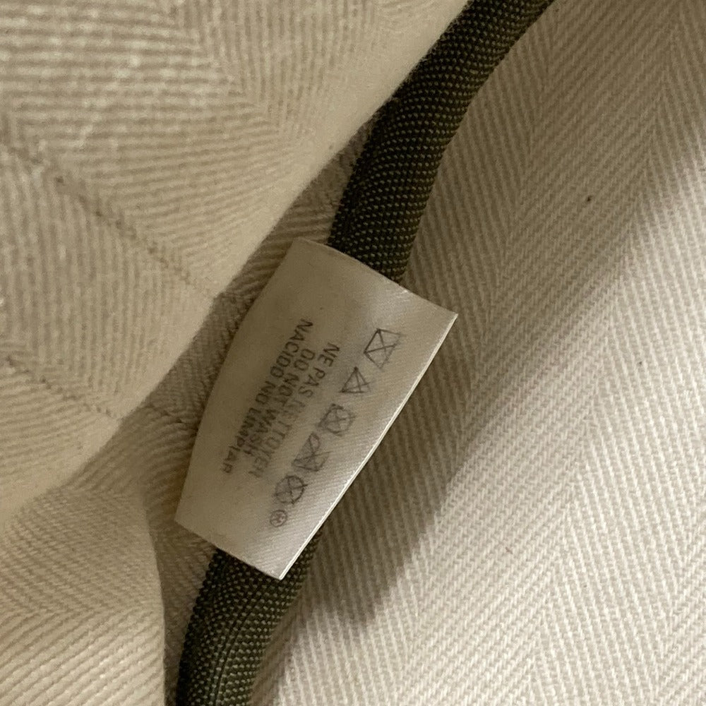 HERMES Shoulder Bag Leather / canvas white Crossbody Sac de Pansage bucket type