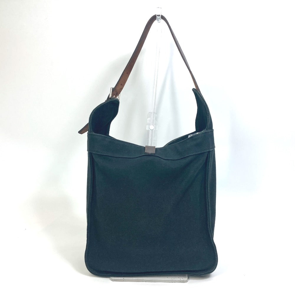 HERMES Tote Bag Canvas, Leather black Shoulder Maruwari PM Women Used