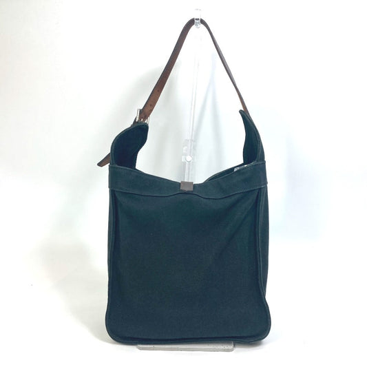 HERMES Tote Bag Canvas, Leather black Shoulder Maruwari PM Women Used