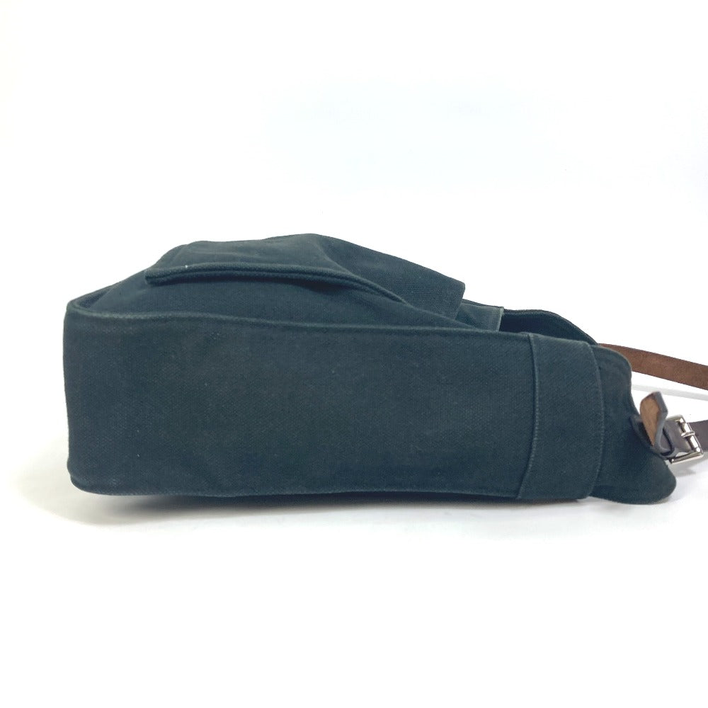 HERMES Tote Bag Canvas, Leather black Shoulder Maruwari PM Women Used
