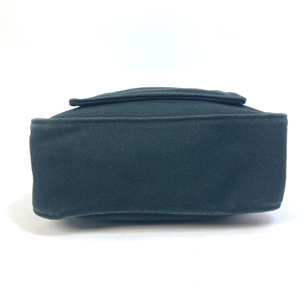 HERMES Tote Bag Canvas, Leather black Shoulder Maruwari PM Women Used