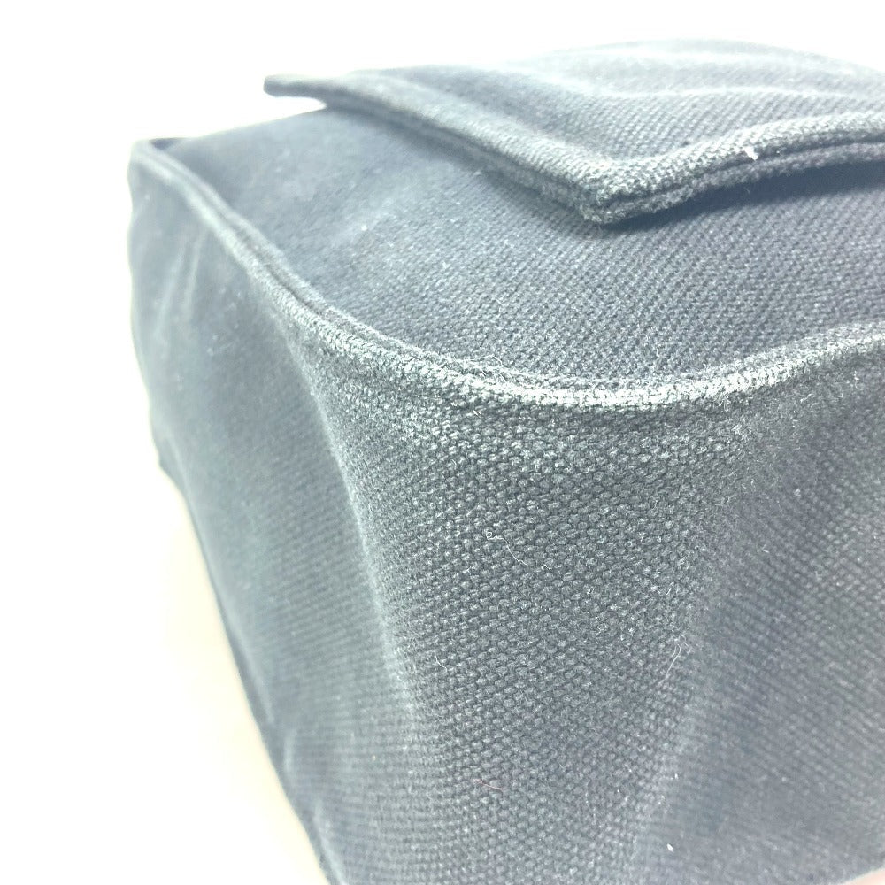 HERMES Tote Bag Canvas, Leather black Shoulder Maruwari PM Women Used