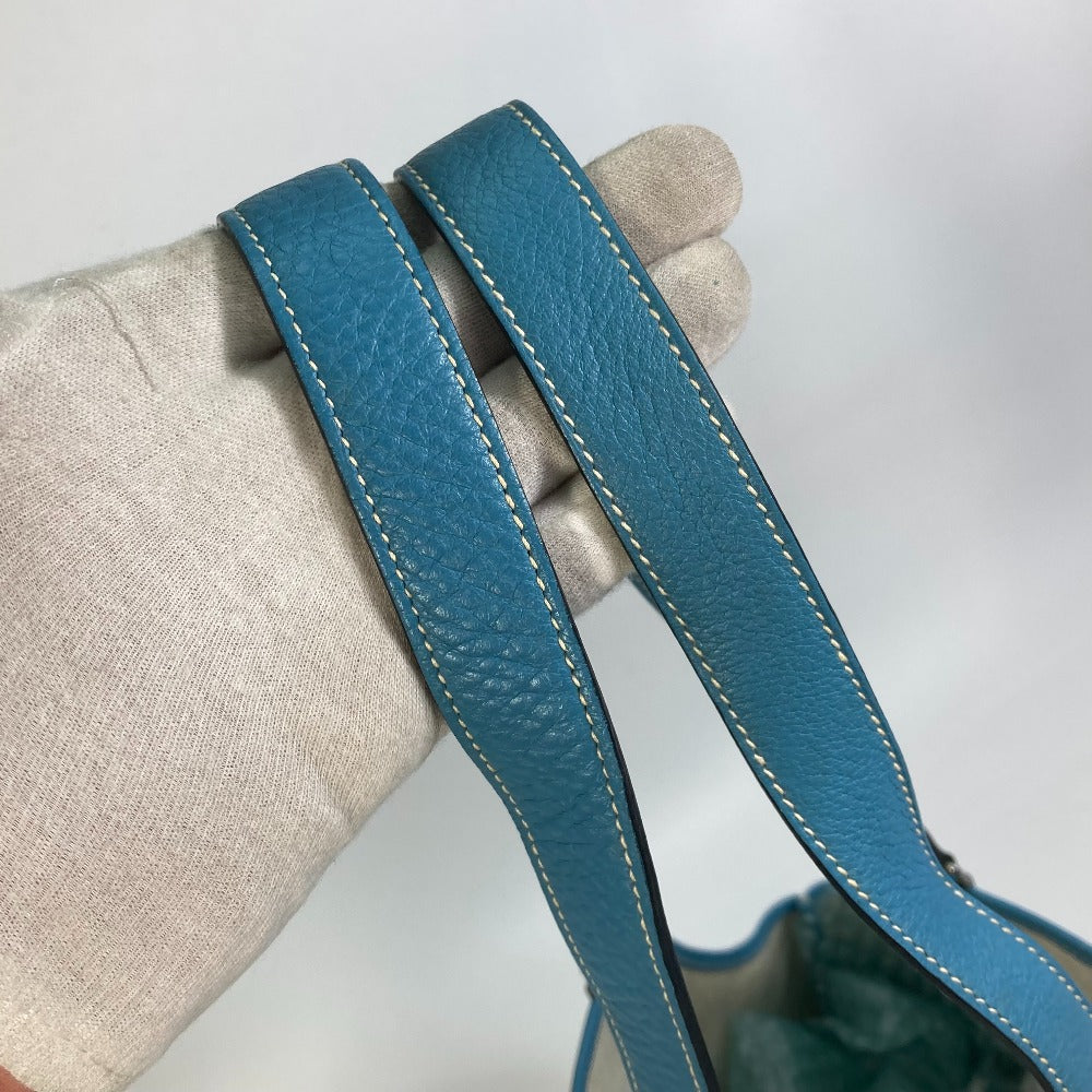 HERMES Tote Bag Toile Ash / Taurillon Clemence blue Shoulder Bag Shoulder Bag Jardine PM Women Used