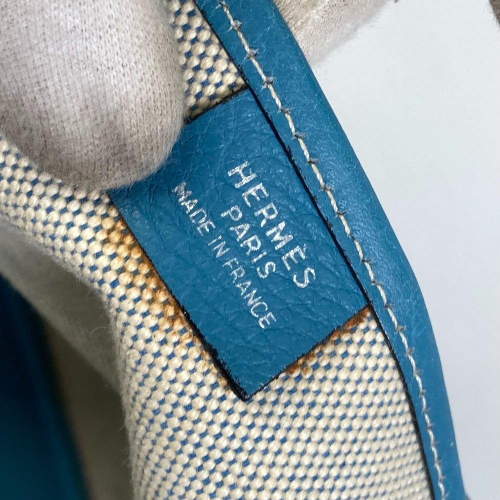 HERMES Tote Bag Toile Ash / Taurillon Clemence blue Shoulder Bag Shoulder Bag Jardine PM Women Used