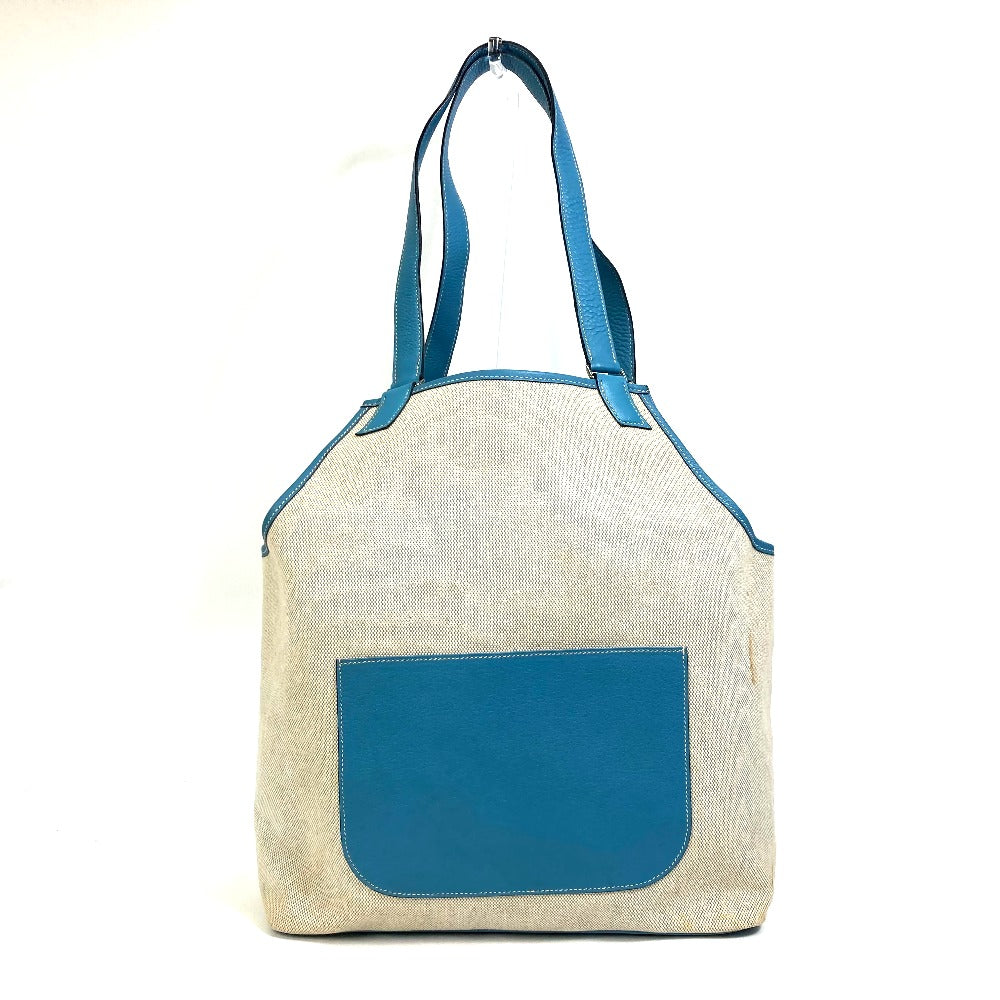 HERMES Tote Bag Toile Ash / Taurillon Clemence blue Shoulder Bag Shoulder Bag Jardine PM Women Used