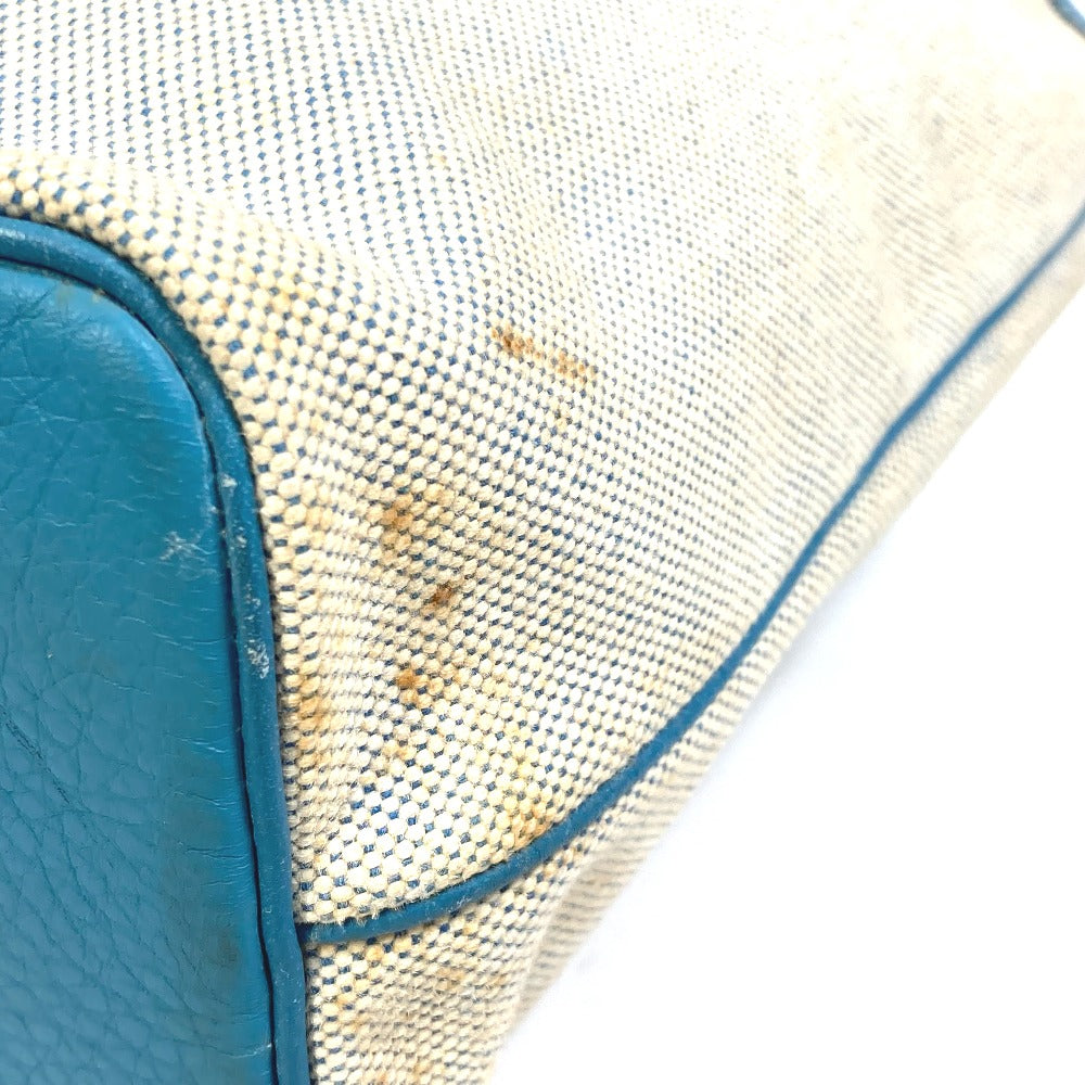HERMES Tote Bag Toile Ash / Taurillon Clemence blue Shoulder Bag Shoulder Bag Jardine PM Women Used