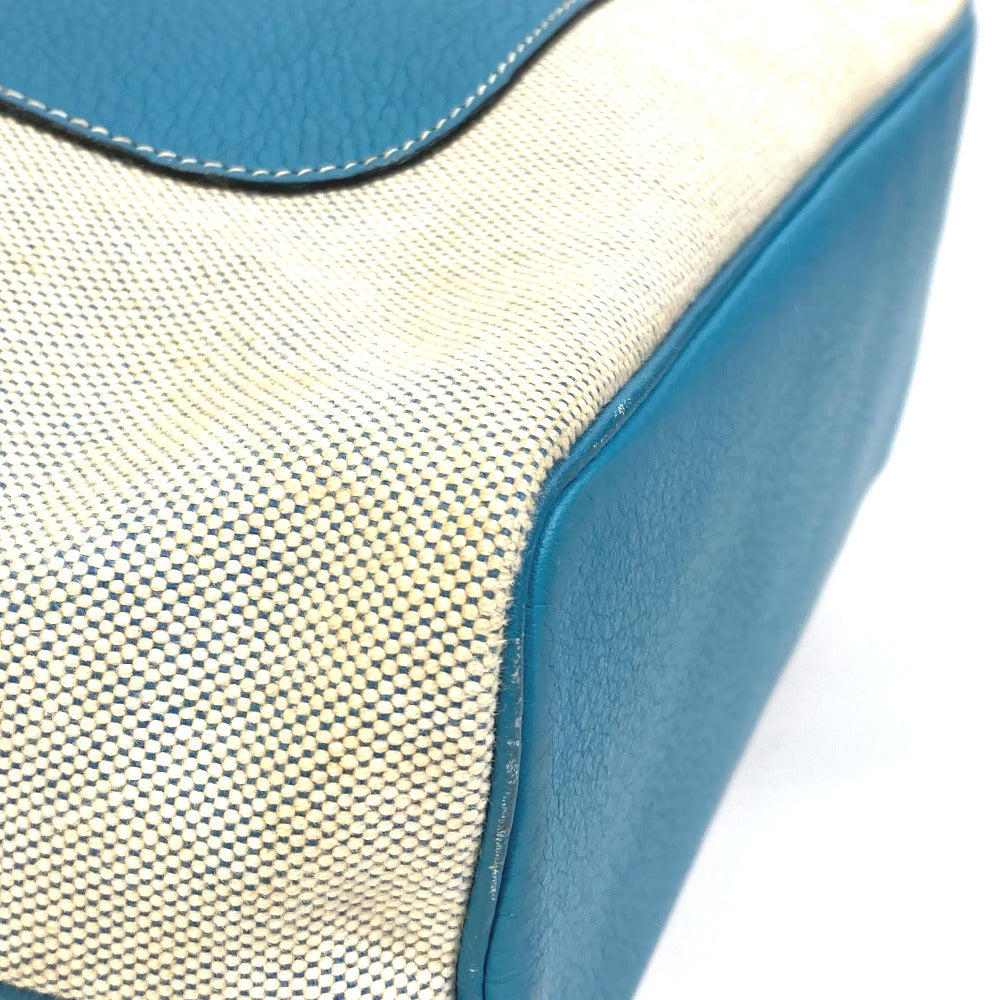 HERMES Tote Bag Toile Ash / Taurillon Clemence blue Shoulder Bag Shoulder Bag Jardine PM Women Used